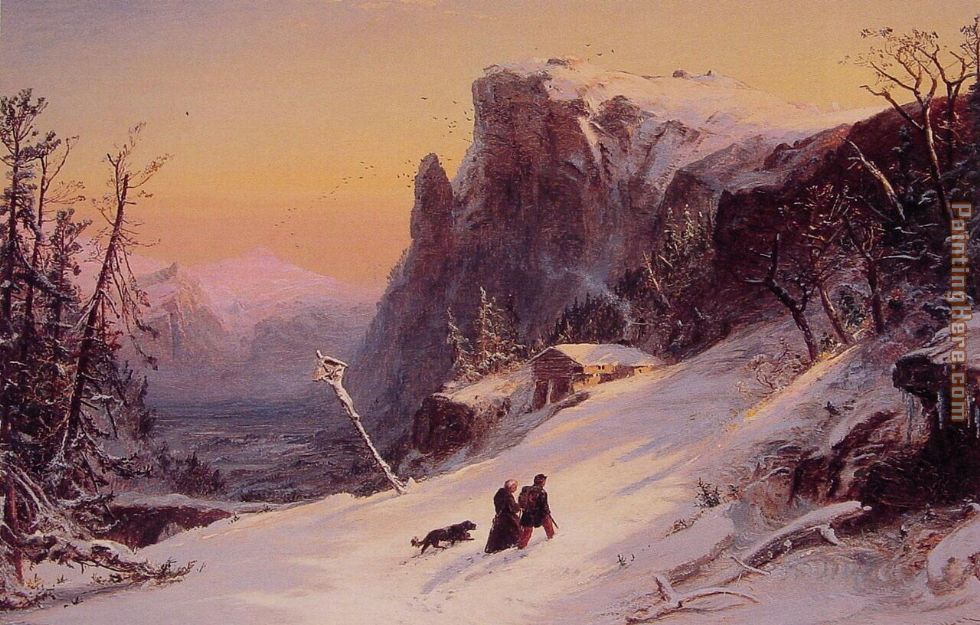 Winter in Switzerland painting - Jasper Francis Cropsey Winter in Switzerland art painting